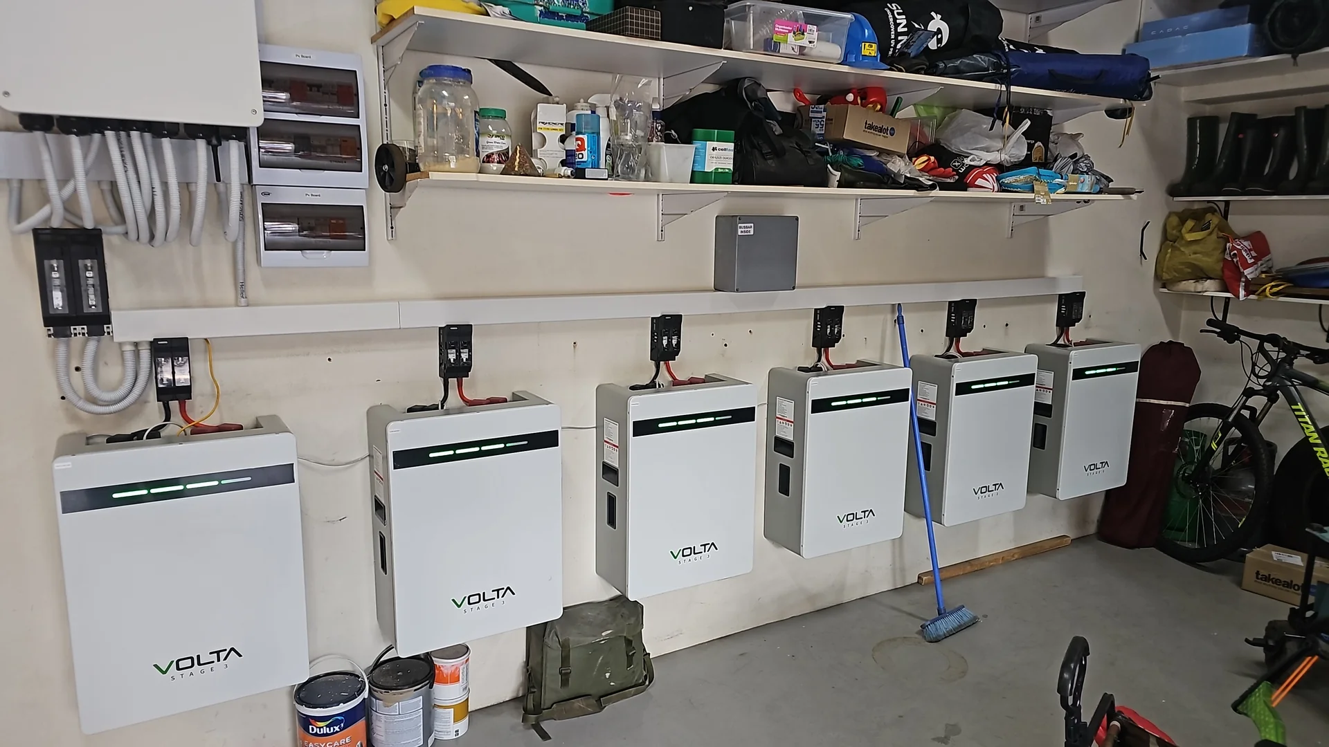 Electrical panel installation close up